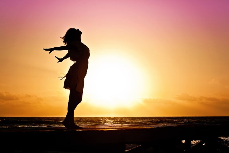 Woman practicing self-care
